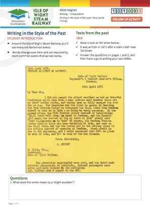 Click to view Resource 101093 Writing in the Style of the Past / How Words Change