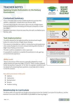 Thumbnail image of Education Destination resource 101161 Teacher Note