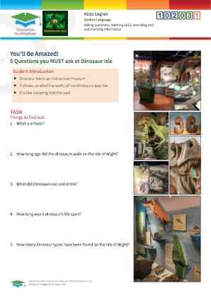 Click to view Resource 102031 5 Questions you must ask at Dinosaur Isle Museum