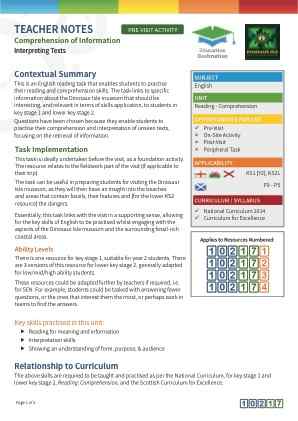 Thumbnail image of Education Destination resource 102171 Teacher Note