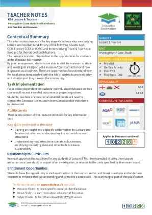 Thumbnail image of Education Destination resource 102261 Teacher Note