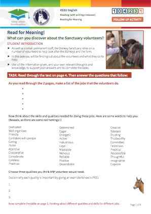 Click to view Resource 104231 Read for Meaning! Sanctuary Volunteers