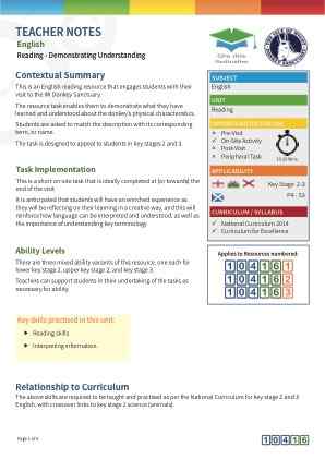 Thumbnail image of Education Destination resource 104162 Teacher Note