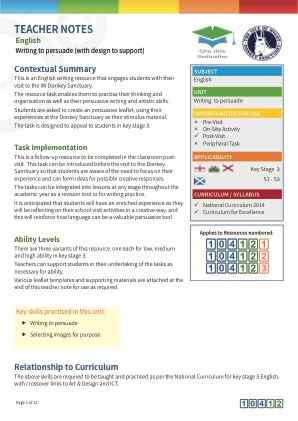 Thumbnail image of Education Destination resource 104123 Teacher Note