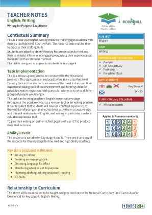 Thumbnail image of Education Destination resource 105243 Teacher Note