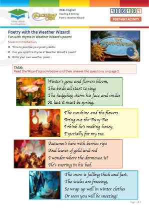 Click to view Resource 106191 Weather Wizard: Create your own weather-based poem!