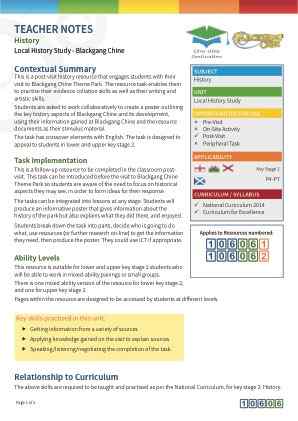 Thumbnail image of Education Destination resource 106062 Teacher Note