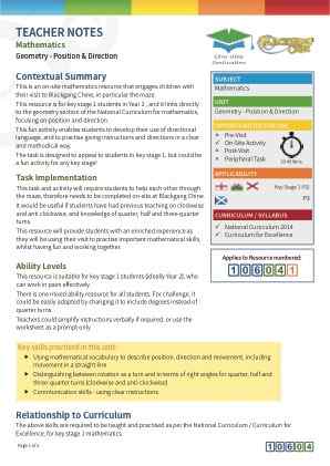 Thumbnail image of Education Destination resource 106041 Teacher Note