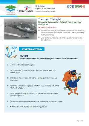Click to view Resource 107554 History of Transport: causes and consequences in the nineteenth century