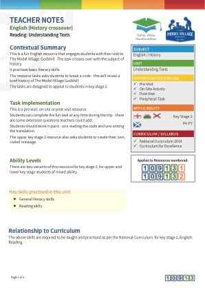 Thumbnail image of Education Destination resource 109132 Teacher Note