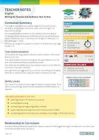Thumbnail image of Education Destination resource 119022 Teacher Note